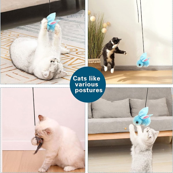Hängande dörrkattleksak - Infällbar katt leksak med rep mus klocka boll - interaktiv katt locka leksak för inomhus kattunge lek jakt övning