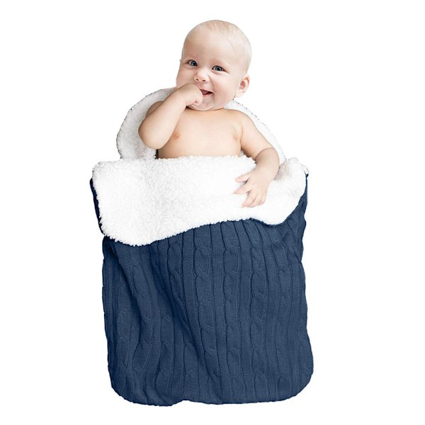 1 st Newborn Baby Swaddlefilt, Stickad Varm Fleecefilt Swaddle Sovsäck Väska Vagn Unisex Baby Sovsäck för Baby
