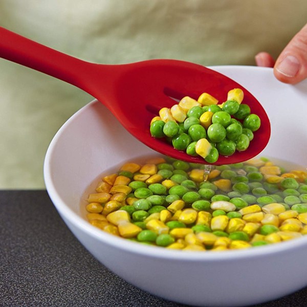 Silikon Nonstick-blandnings- och skedskedar set 2-delar, BPA-fri, hög värmebeständig, hygienisk design, matlagningsbakskedar set för omrörning,