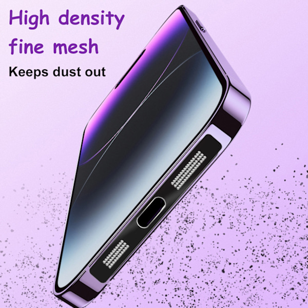 Telefonhögtalare anti-damm mesh för iPhone 12/13/14 Pro Max fyrkantig form 10-pack Svart