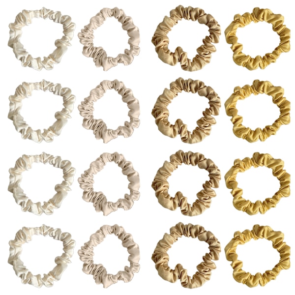 16 stk Satin Hårbånd for Søvn Natt Scrunchie, Hårtilbehør Hårtau Hodeplagg for Kvinner