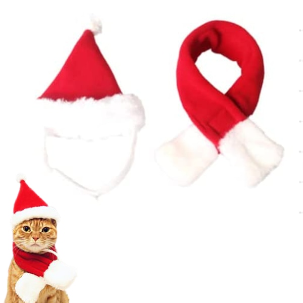 Julkattdräkt Tomteluva med halsduk Kitty Xmas Outfit