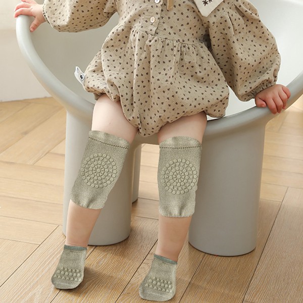2 Par Babykryp-Knäskydd och Anti-Halk Bebisstrumpor Set Unisex