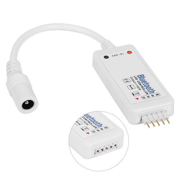 Mini Bluetooth Wifi LED-styrenhet DC12-24V Fjärrkontroll Smarttelefonstyrd för RGBW-remsa
