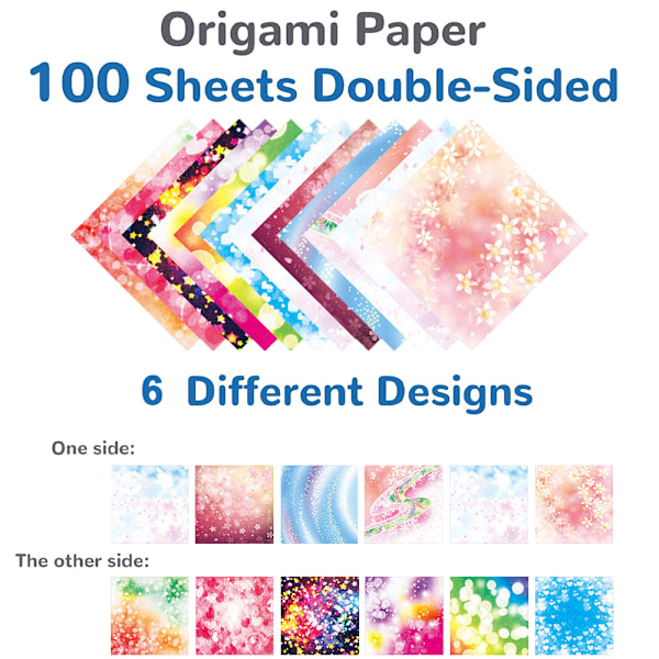 Origami-paperia 100 arkki 6 tuuman neliö Eri värit molemmilla puolilla Käsintehty Origami-paperi Taiteet Luovuus