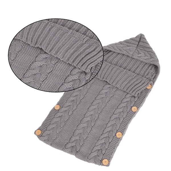 Nyfödd Baby Wrap Swaddlefilt Stickad Sov-Säck