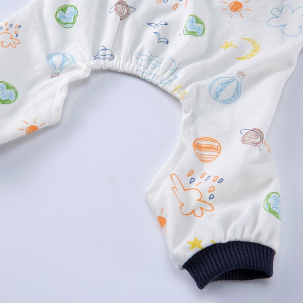 Hundpyjamas för små hundar Mjuk valp Onesie Katt Overall Bekväma husdjurskläder (Marinblå)