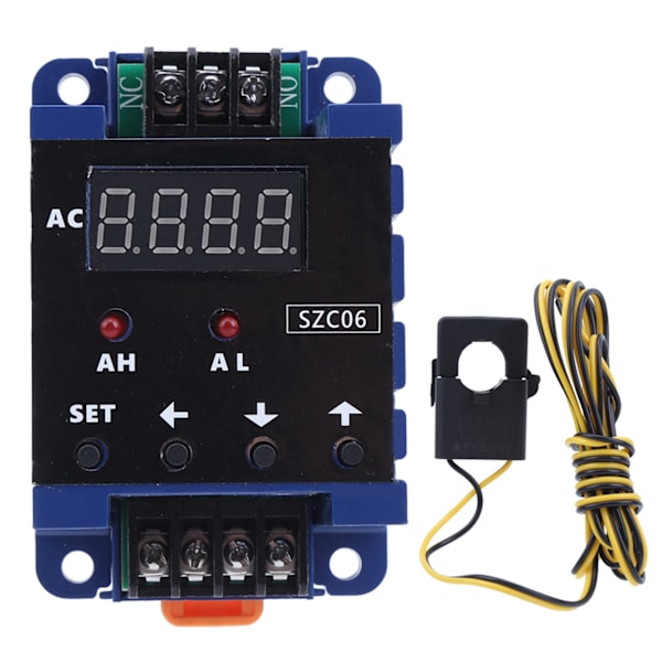 SZC06 DC8‑35V AC Digital Amperemeter 0.3‑50A Mätintervall Övre Nedre Gränslarm Fördröjningsrelädetektering