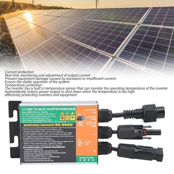 GMI 700W Solcelle Nettilsluttet Mikro Inverter Sinus Bølge Fotovoltaisk Mikro Nettilsluttet Inverter til Hjemmeenergiproduktionssystem AC 220V