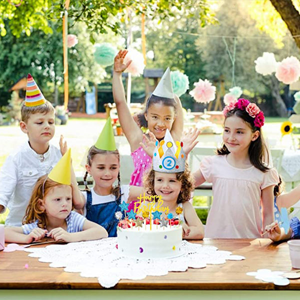 Baby Børn Kæledyr Glitter Sequin Krone, Fødselsdagsfest Hat, Tiara Krone med Blomster til Fotorekvisit
