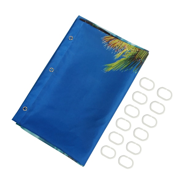 180*180cm 3D Bruseforhæng Havlandskabstryk Polyester Badeværelsesforhæng med Kroge #1