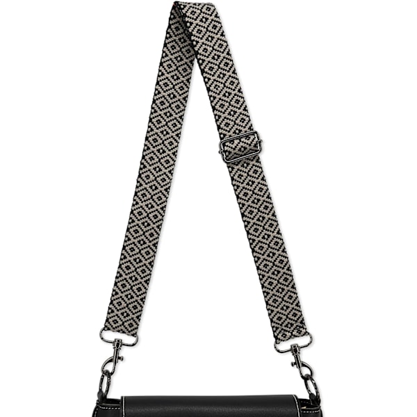 Justerbar axelrem för väskor 75-135 cm Väskrem Bred 40mm | Bärrem Handväska Svart Axelrem Karabiner Svart |