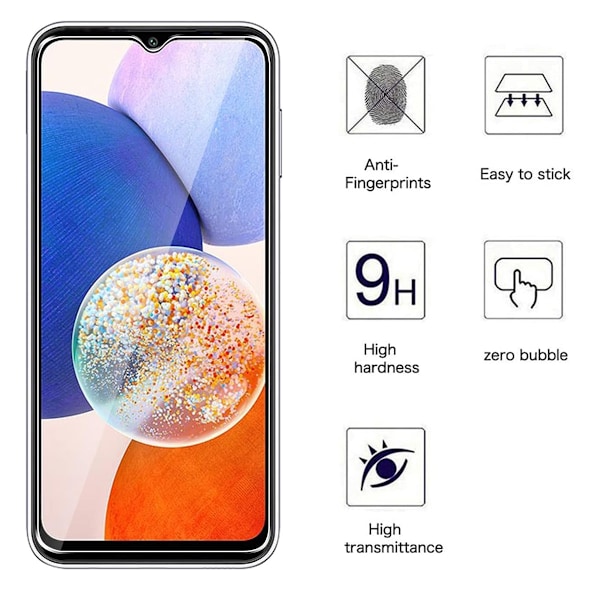 2 stk. Hærdet glas Samsung Galaxy A14 - Skærmbeskytter Transparent