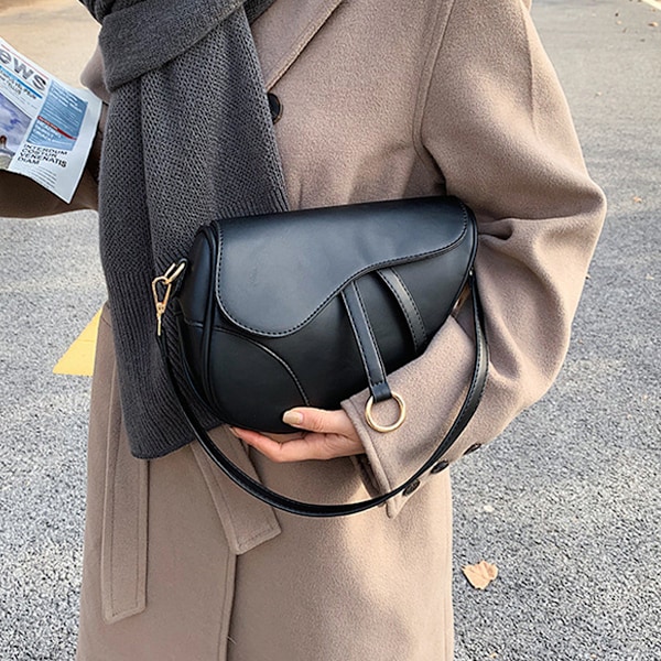 Damväska Sadel Axelväska Clutch Plånbok Liten Axelremsväska Axelväska Vintage