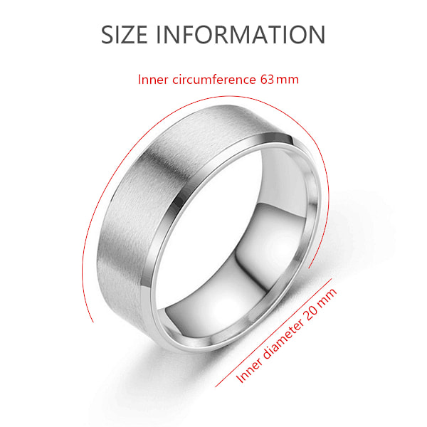 8 mm Titanring i Rostfritt Stål Smycken Frostad Matt Herrring Bröllopsband Komfortpassform Storlek 7-10