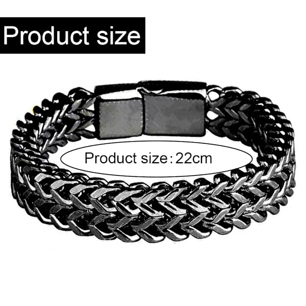 Rostfritt stål Franco Link Armband, Armband för män kvinnor