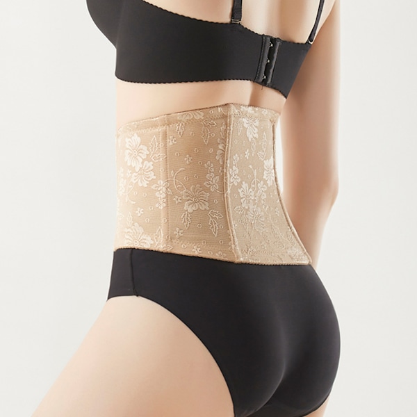 Lace Mesh Kvinner Etterfødsels Abdominal Belte Reparasjonsbelte Kort Trunk Midje Trening Stram Belte (Hudfarge)