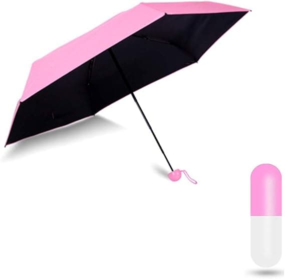 Mini kompakt paraply vindafvisende rejse sol & regn med kapseltaske[TT]