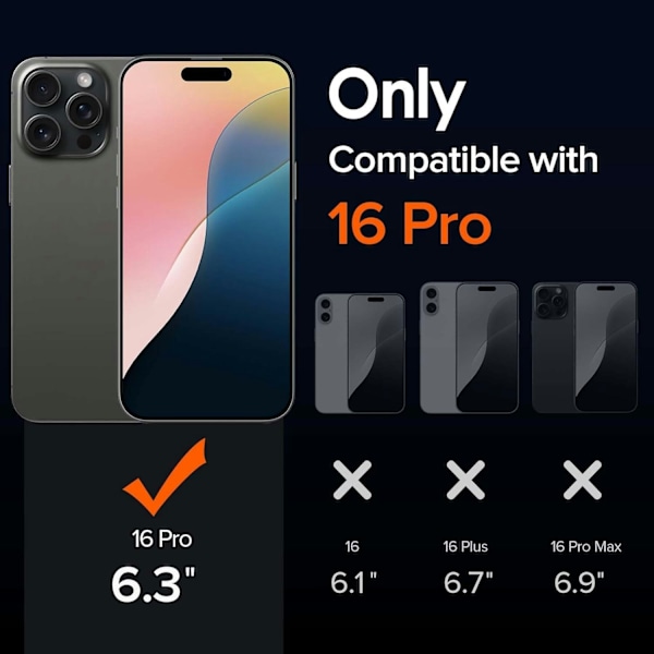 iPhone 16 Pro, Matt, Svart, Skal
