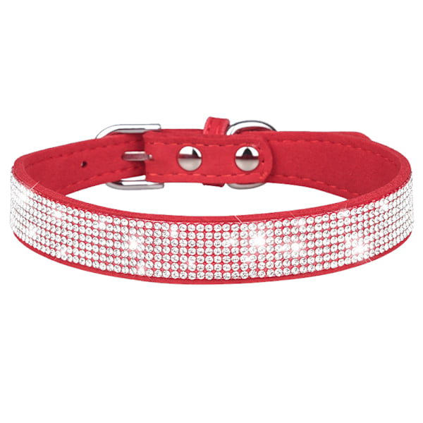 Bling Rhinestone læder hundekrave - Krystalindlagt til hunde og killinger