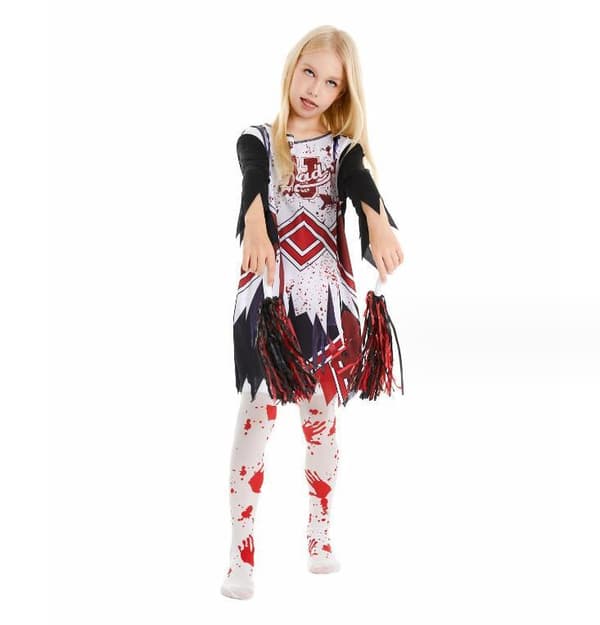 Halloween Zombie-kostumer til piger - Cheerleader-kjoler L
