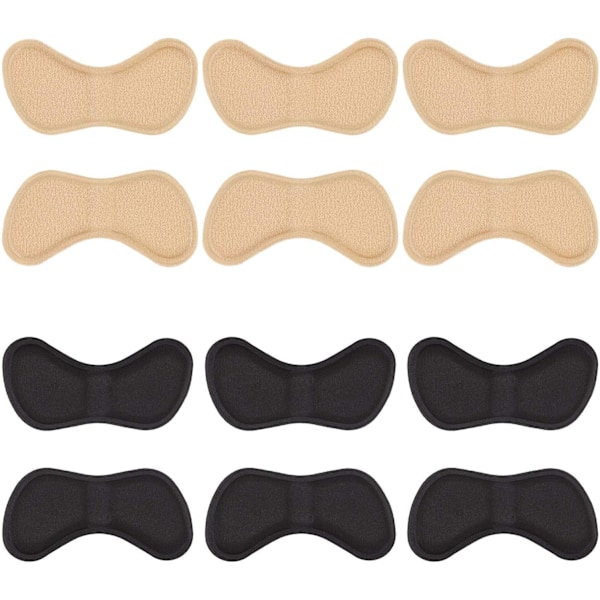 Hælholder Hælpude Hælindsatser til Bedre Sko Pasform og Komfort (3 Sorte og 3 Beige)