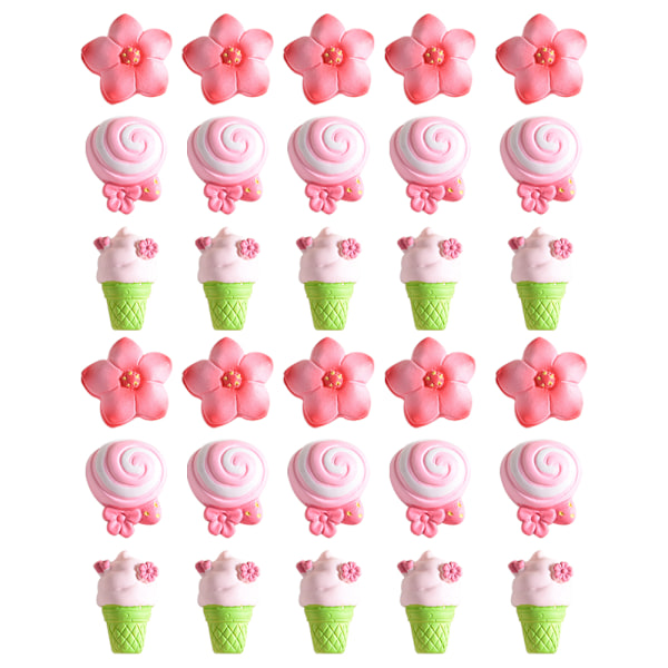 30 stk. Blomsterharpiks, Kunstalbum Flatback Scrapbooking Pynt DIY Scrapbooking Håndværk Tilbehør