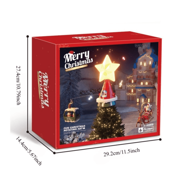 [Christmas Tree Topper] Automatic Rotating Christmas Tree Topper with Music Light & Star-shaped Light Display - USB Powered Spinning Holiday [TT] Variant
