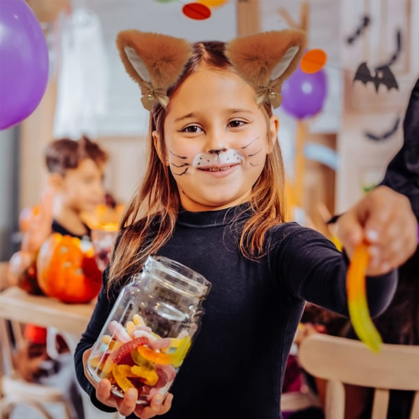 2-pack söta plyschiga pälsräv kattöron pannband Halloween kostymfest hårband accessoarer för kvinnor och flickor