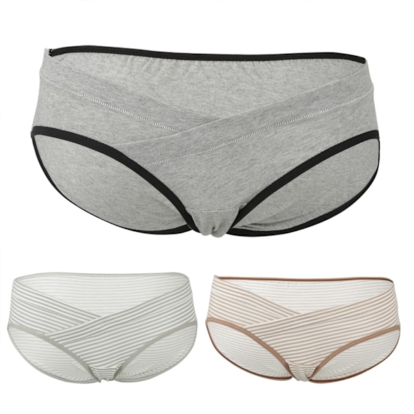 3-pack Bomullsunderkläder för Graviditet, Låg Midja, Kalsonger för Kvinnor (#4 XXL)
