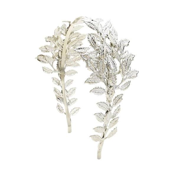 Hårbånd med greske blader, armbånd med spiral, kunstige perleøredobber, gyldne blader, brudehårskam for kvinner, bryllup