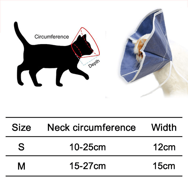 Mjuk katt återhämtningskrage, kattkonkrage, non-woven tyg Elizabeth krage, skyddande sår läkning krage speciellt utformad för katter