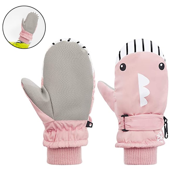 1 par Vinterhansker for barn Småbarnsvotter for Ski Gutter Snø Jenter Vanntett Varmt Fleece