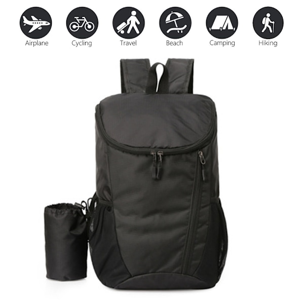 1 st 20L Lätt Packbar Ryggsäck, Liten Vikbar Vandringsryggsäck Dagryggsäck för Resa Camping Utomhussemester