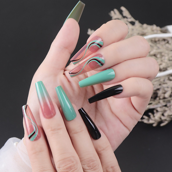 Avtagbara Falska Naglar Patchbitar Långa Naglar Ballet Nageltips Nagelpatch (24 st)