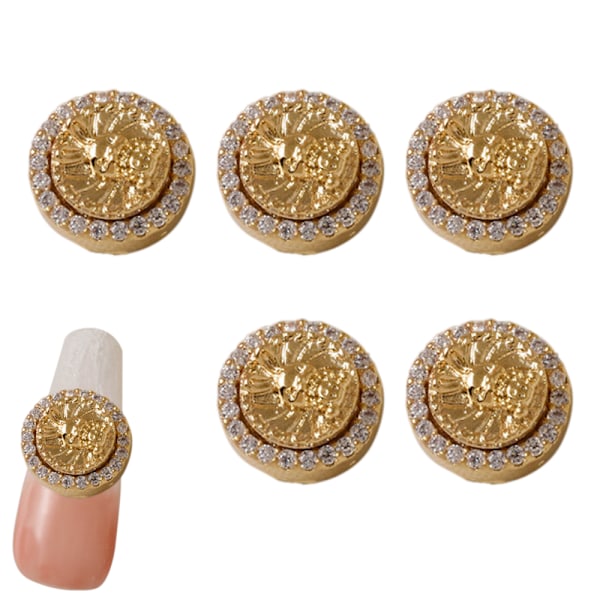 5 st 3D Kanin Nagel Charm Rhinestones Diamanter Glitter Roterande Nagel