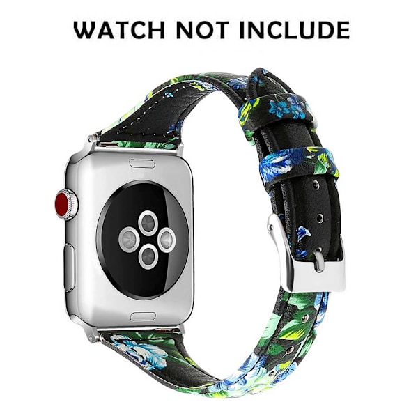 Lærreimer Kompatibel med Apple Watch 38mm-40mm /42mm-44mm, Topp Korn Lærreim Slank & Tynn Armbånd for iWatch Serie 5/4/3/2/1