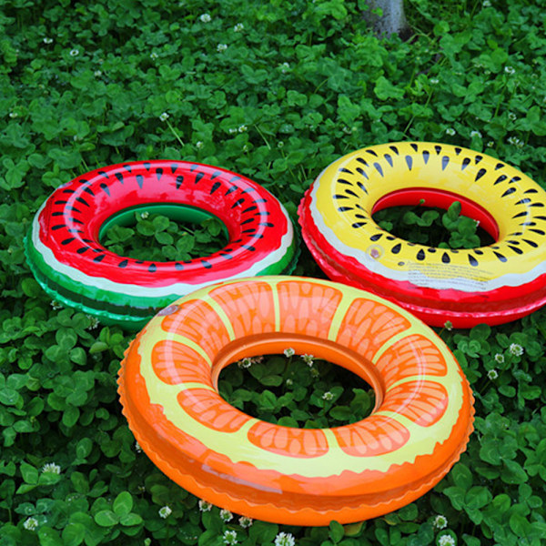 Fruktpoolring, Vattenmelonrör Ring Uppblåsbar Hållbar Sommar Simbassäng Party Float