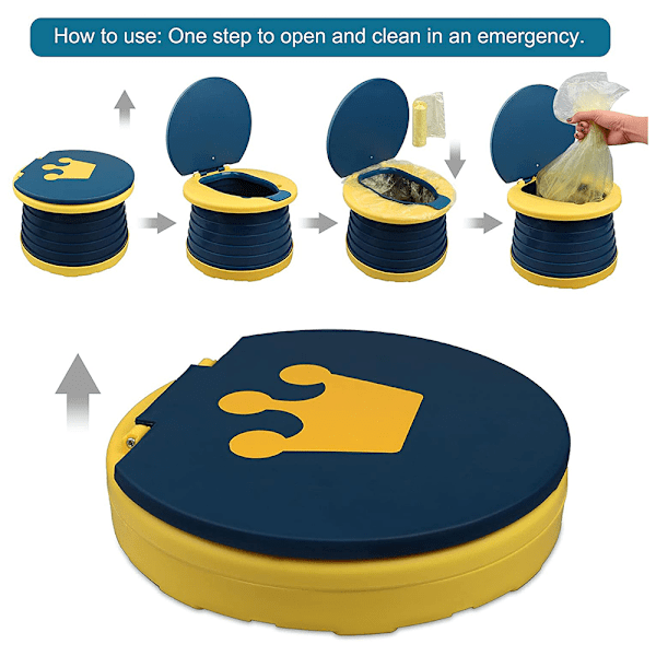 Børnefoldbar Toilet Bærbar Foldbar Toiletsæde Drenge & Piger Foldbar Potte Stol Sæde Toddler Pottetræning Sæde
