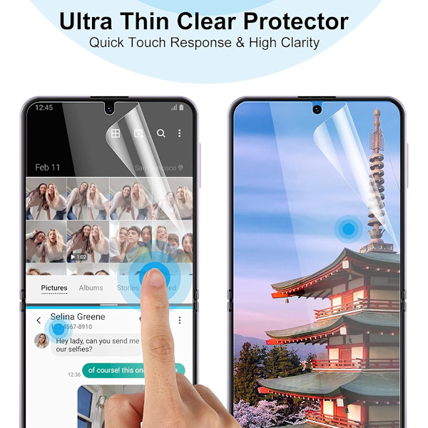 2-PACK 3-in-1 Hydrogeelikalvo Samsung Galaxy Z Flip 3 Läpinäkyvä/Kirkas