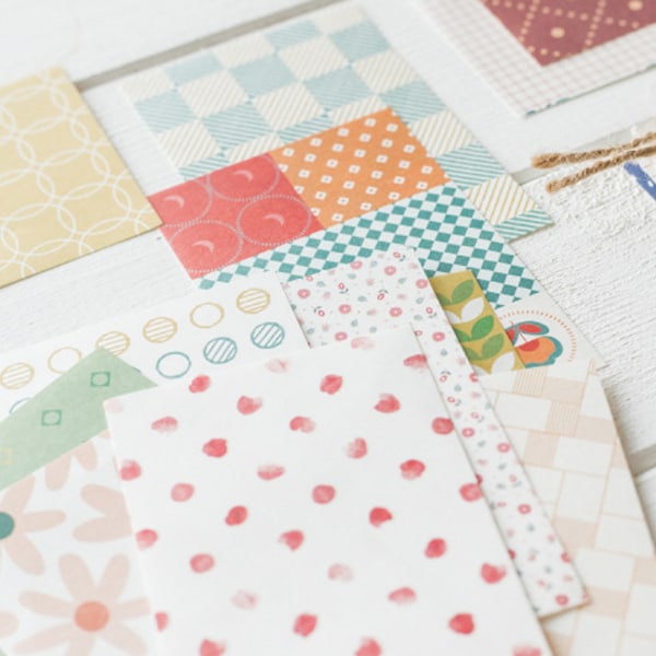 Scrapbook-papper i liten storlek, neutralt mönstrat papper för scrapbooking, skräpjournal, journaling-300 st