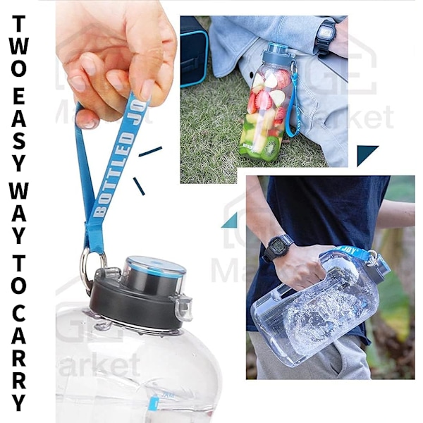 Sports Vandflaske (50OZ/85OZ/1GALLON) Plastik Stor Udendørs Vandtank Camping Bærbar Rejse Drikke Plastik Vandflaske (1GALLON/4.1L, Klar)