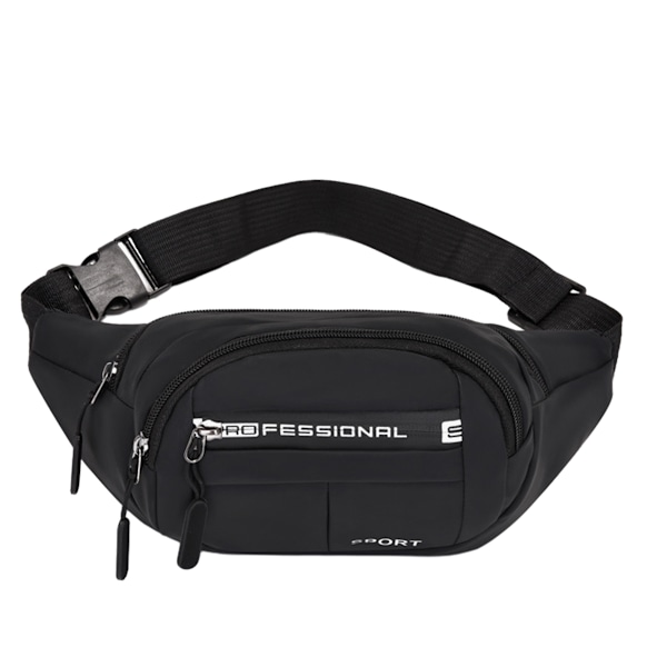 Stor Midjeväska för Kvinnor Plus Storlek Svart Midjeväska, Crossbody Väska med Justerbara Bältesremmar Trendig Resa Vandring Promenad Bältesväska för Män