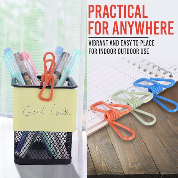 Diverse Chip Bag Clips Utility Pack om 30 - PVC 2 tums belagd färgglad försegling för att försegla mat - pappershållare, klädselklämma för att hänga tvätt,