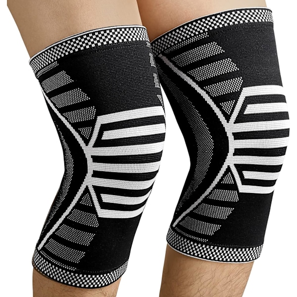 2-pack Knäskydd, Kompressionsknäskydd för Män & Kvinnor, Löpning, Artrit, ACL, Smärtlindring vid Ledvärk, Meniskskada, Knäsmärta Återhämtning, Sport -