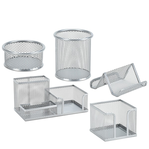 Penholder til skrivebord, Mesh skrivebordsarrangør kontorartikler, Blyantsholder arrangør, Papirclipsholder