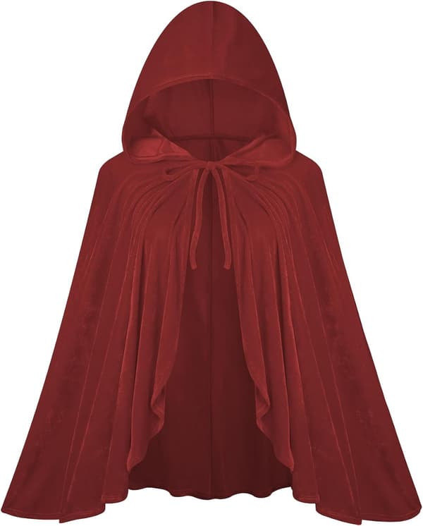 Bourgogne Blonde Flæsekant Halloween Kappe, Kort Model, 60cm
