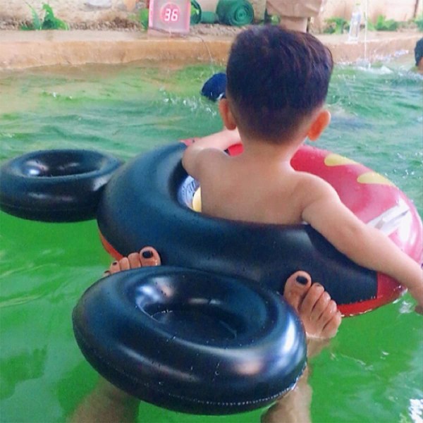 Badring för barn med Mickey Mouse-motiv, uppblåsbar poolring för barn, tjock flytleksak för poolen