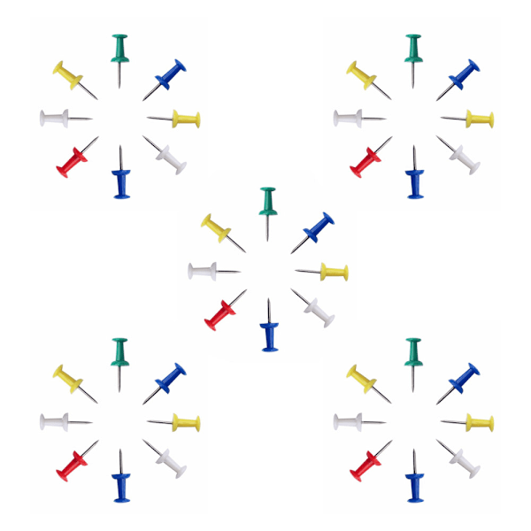 250 stk. Push Pins til Korktavle, Farverige Tommelfinger-Knapper til Væghængning, Push Pins til Kontor, Skole & Personlig Brug, Standard Størrelse Push Pin Knapper