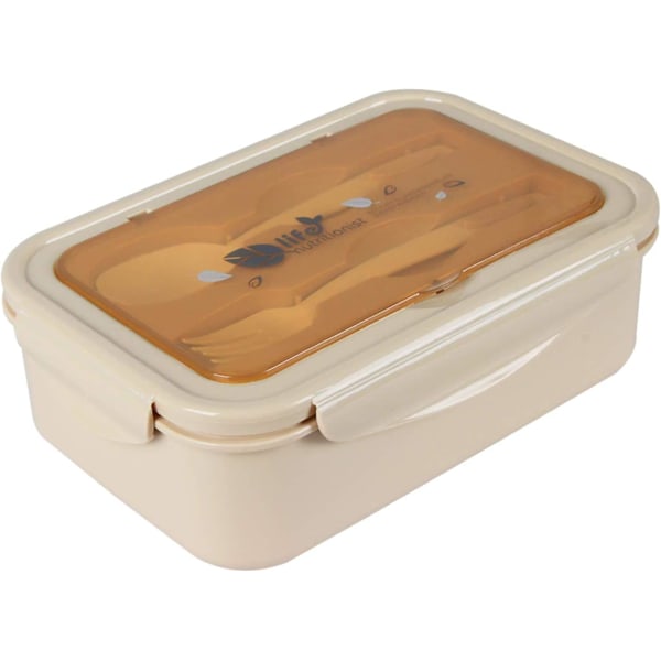 Lunchlådor, Bento-lådor, Lunchlådor, Läcksäkra lunchlådor för barn och vuxna, Bento-lunchlådor med 3 fack och bestick, mat